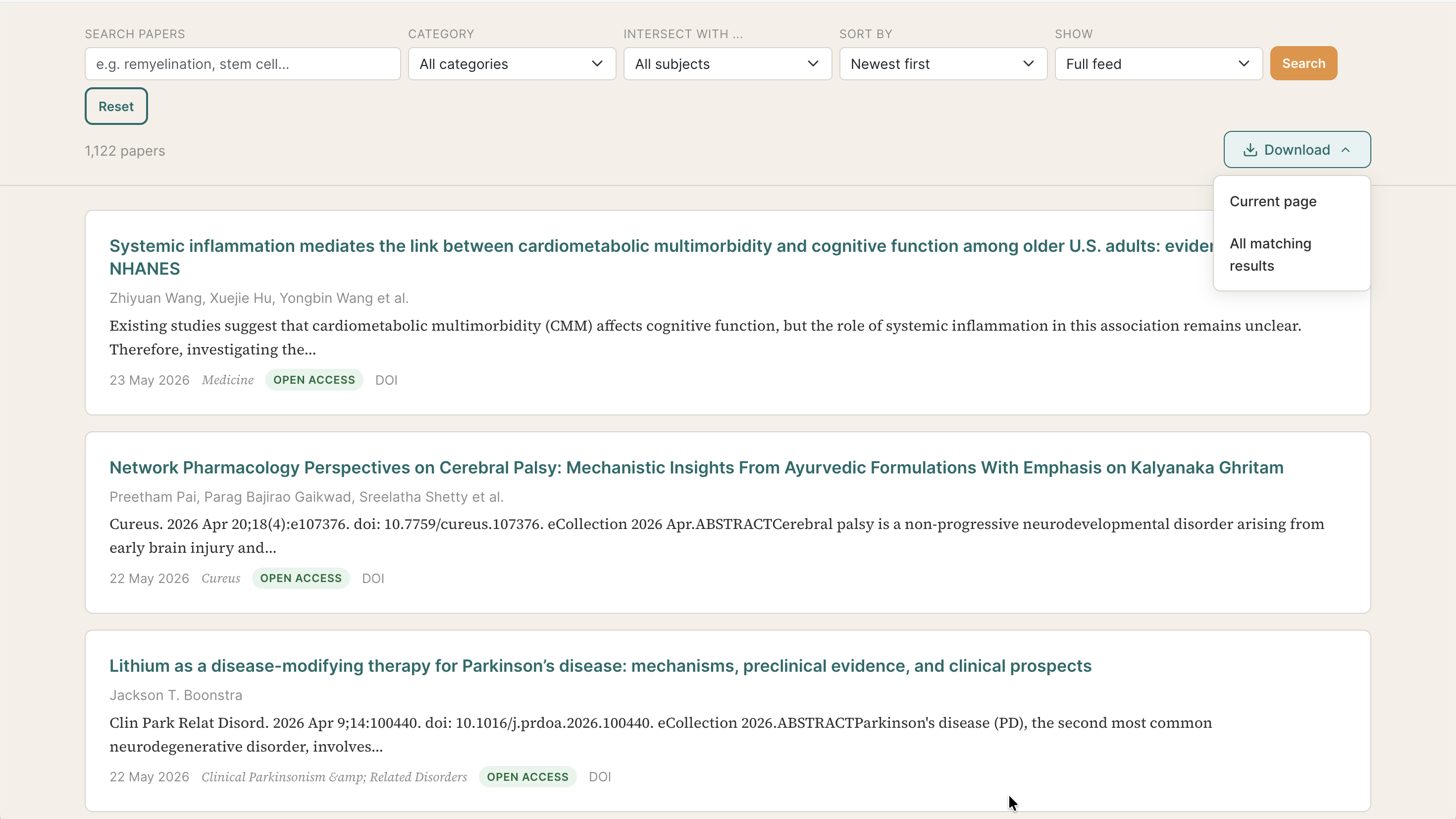 Brain Regeneration Observatory research papers feed filtered by research area